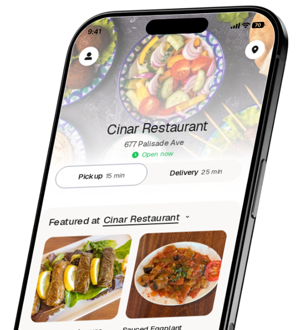 Cinar Restaurant app preview